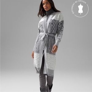 White House Black Market Monochrome Patterned Cardigan